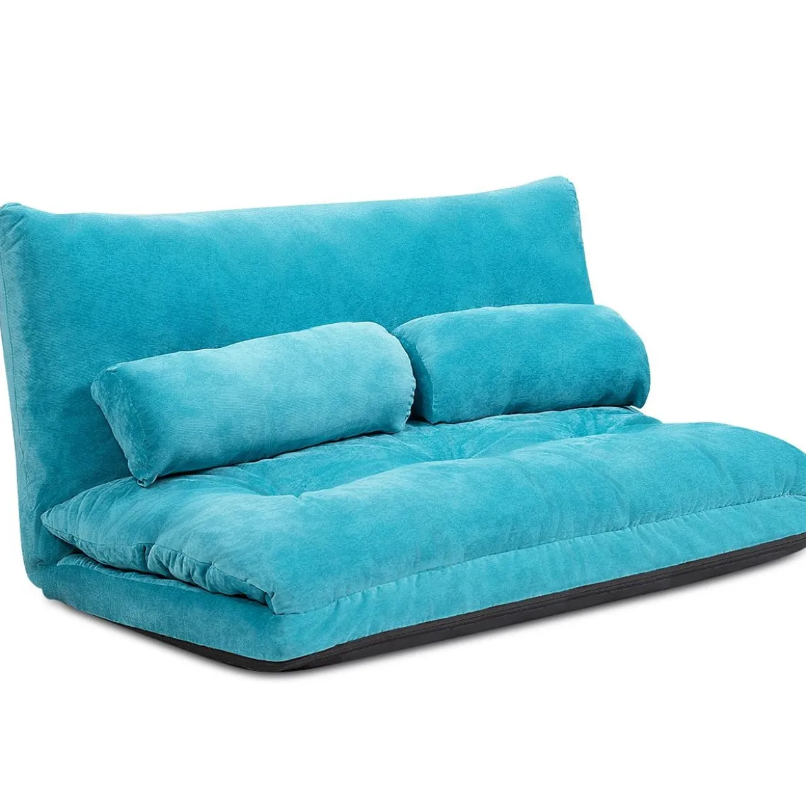 Klappbares Bodensofa Sofabett mit 2 Kissen & Rückenlehne 6-stufig Einstellbares Bodensessel Blau