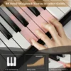 Klappbares E-Keyboard Faltbar mit 88 Beleuchteten Tasten Digitale Keyboard Digitale Keyboard Schwarz