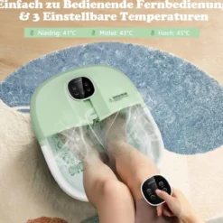 Klappbares Fußbad mit Wärme Fußbad mit Fernbedienung Massagegerät 33,5 x 41 x 20,5 cm Grün