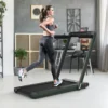 Klappbares 2-in-1-Laufband Heimtrainer mit zwei LED-Anzeigen APP & Fernbedienung Grün