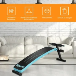 Klappbare Sit Up Bank bis 200kg Belastbar Verstellbare Schrägbank Trainingsbank Blau