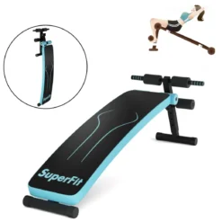 Klappbare Sit Up Bank bis 200kg Belastbar Verstellbare Schrägbank Trainingsbank Blau