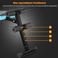 Klappbare Sit Up Bank bis 200kg Belastbar Verstellbare Schrägbank Trainingsbank Blau