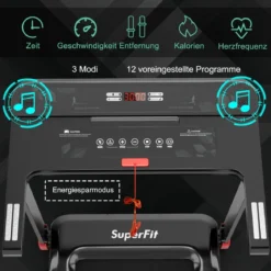 Klappbares Laufband für Zuhause mit Steuerung per App Bluetooth-Lautsprecher Rot