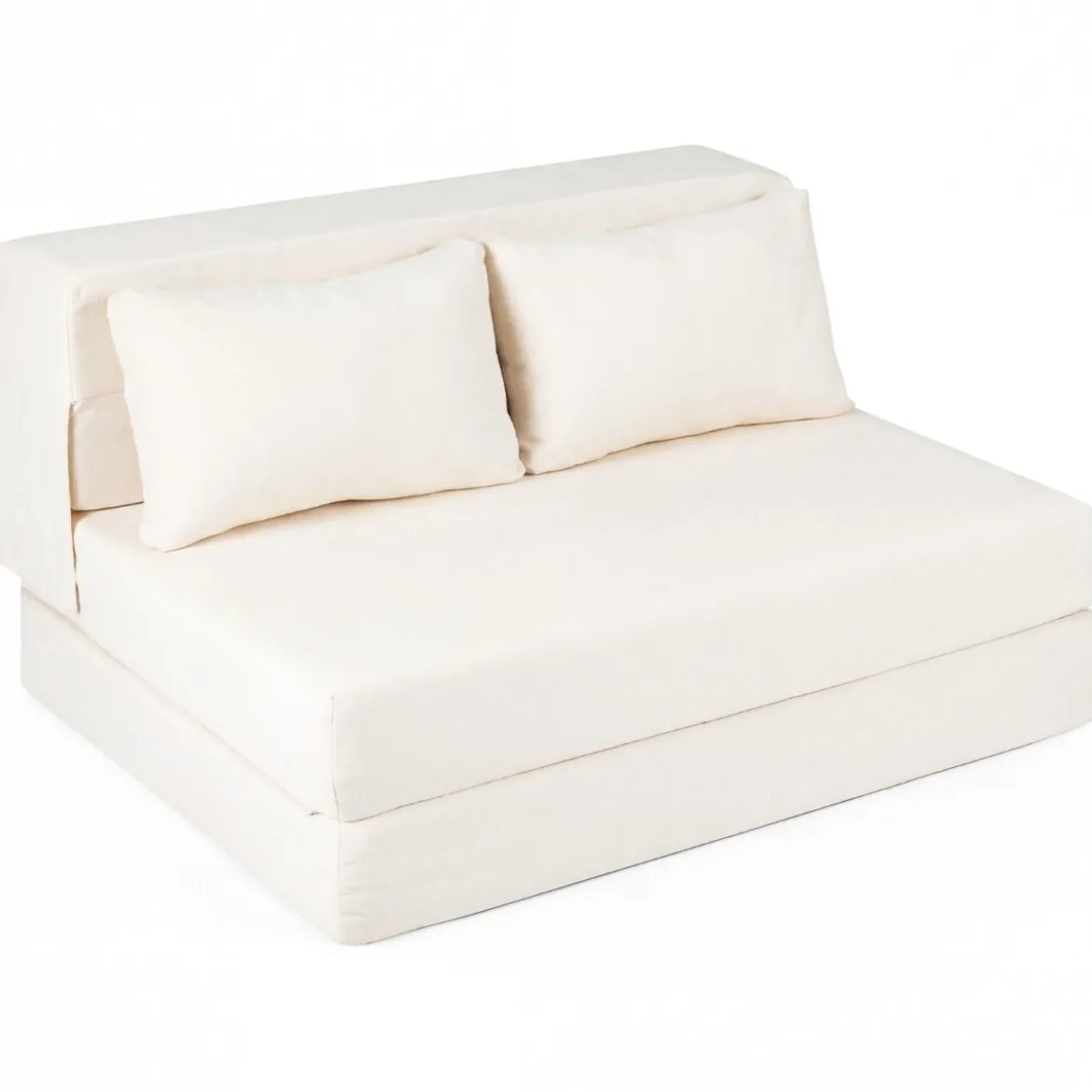 Klappbares Schlafsofa 3 In 1 Chenille 2 Kissen für Wohnzimmer Schlafzimmer Home Office Beige
