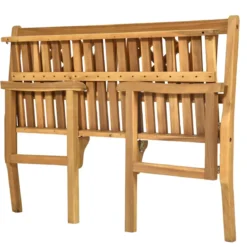 Klappbare Terrassenbank Gartenbank Holz Holzbank Gartenmöbel 120 x 56 x 90 cm Natur