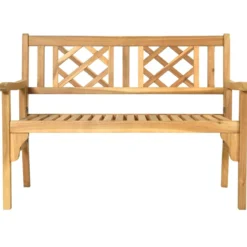 Klappbare Terrassenbank Gartenbank Holz Holzbank Gartenmöbel 120 x 56 x 90 cm Natur