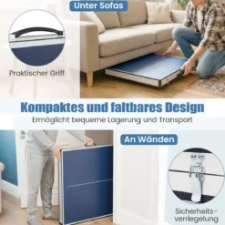 Klappbare Tischtennisplatte mit Netz & 2 Schlägern & Bällen Mini Tischtennistisch Ping Pong Tisch