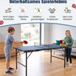 Klappbare Tischtennisplatte mit Netz & 2 Schlägern & Bällen Ping Pong Tisch Schwarz/Blau/Grün