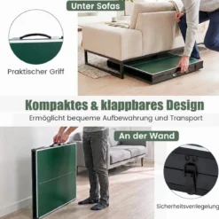 Klappbare Tischtennisplatte mit Netz & 2 Schlägern & Bällen Ping Pong Tisch Schwarz/Blau/Grün