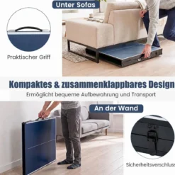 Klappbare Tischtennisplatte mit Netz & 2 Schlägern & Bällen Ping Pong Tisch Schwarz/Blau/Grün