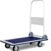 Klappbare Transportwagen bis 150 kg Tragkraft Plattformwagen mit 360° Lenkrollen & Handgriff Blau