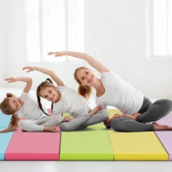 Klappbare Turnmatte aus PU mit Tragegriff Weichbodenmatte Gymnastikmatte Sportmatte Macaron