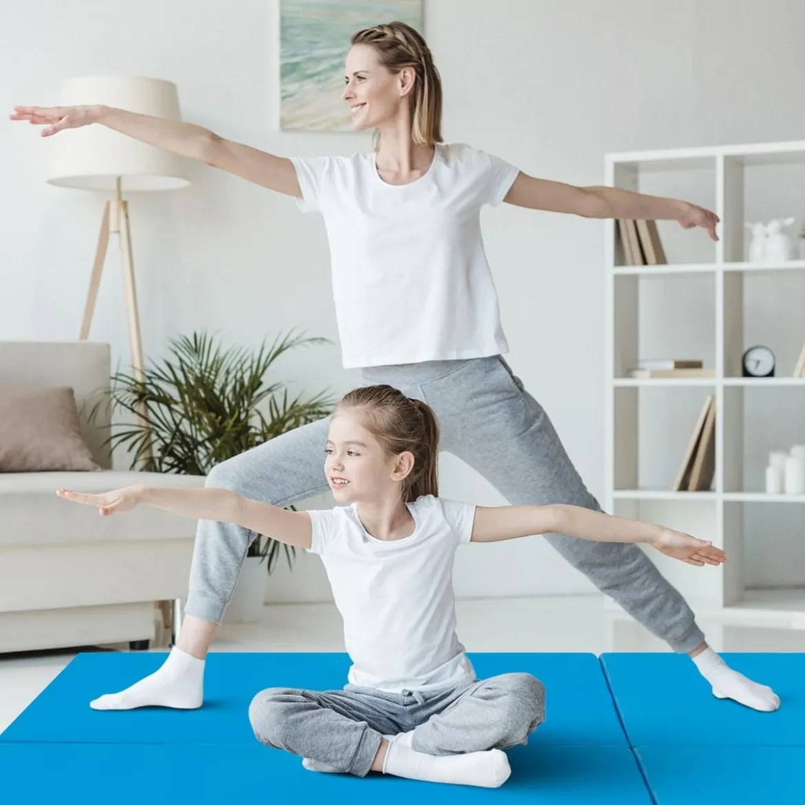 Klappbare Weichbodenmatte mit 2 Griffen Rutschfeste Gymnastikmatte 180 x 60 x 5 cm