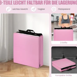 Klappbare Weichbodenmatte mit 2 Griffen Rutschfeste Gymnastikmatte 180 x 60 x 5 cm