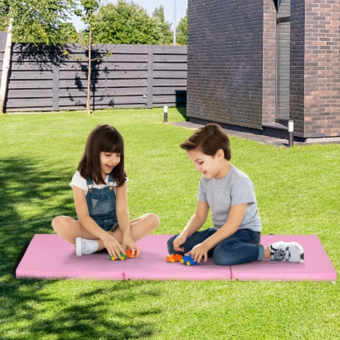 Klappbare Weichbodenmatte mit 2 Griffen Rutschfeste Gymnastikmatte 180 x 60 x 5 cm