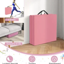 Klappbare Weichbodenmatte mit 2 Griffen Rutschfeste Gymnastikmatte 180 x 60 x 5 cm