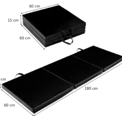 Klappbare Weichbodenmatte mit 2 Griffen Rutschfeste Gymnastikmatte 180 x 60 x 5 cm