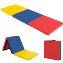 Klappbare Weichbodenmatte mit 2 Griffen Rutschfeste Gymnastikmatte 180 x 60 x 5 cm
