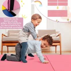 Klappbare Weichbodenmatte mit 2 Griffen Rutschfeste Gymnastikmatte 180 x 60 x 5 cm