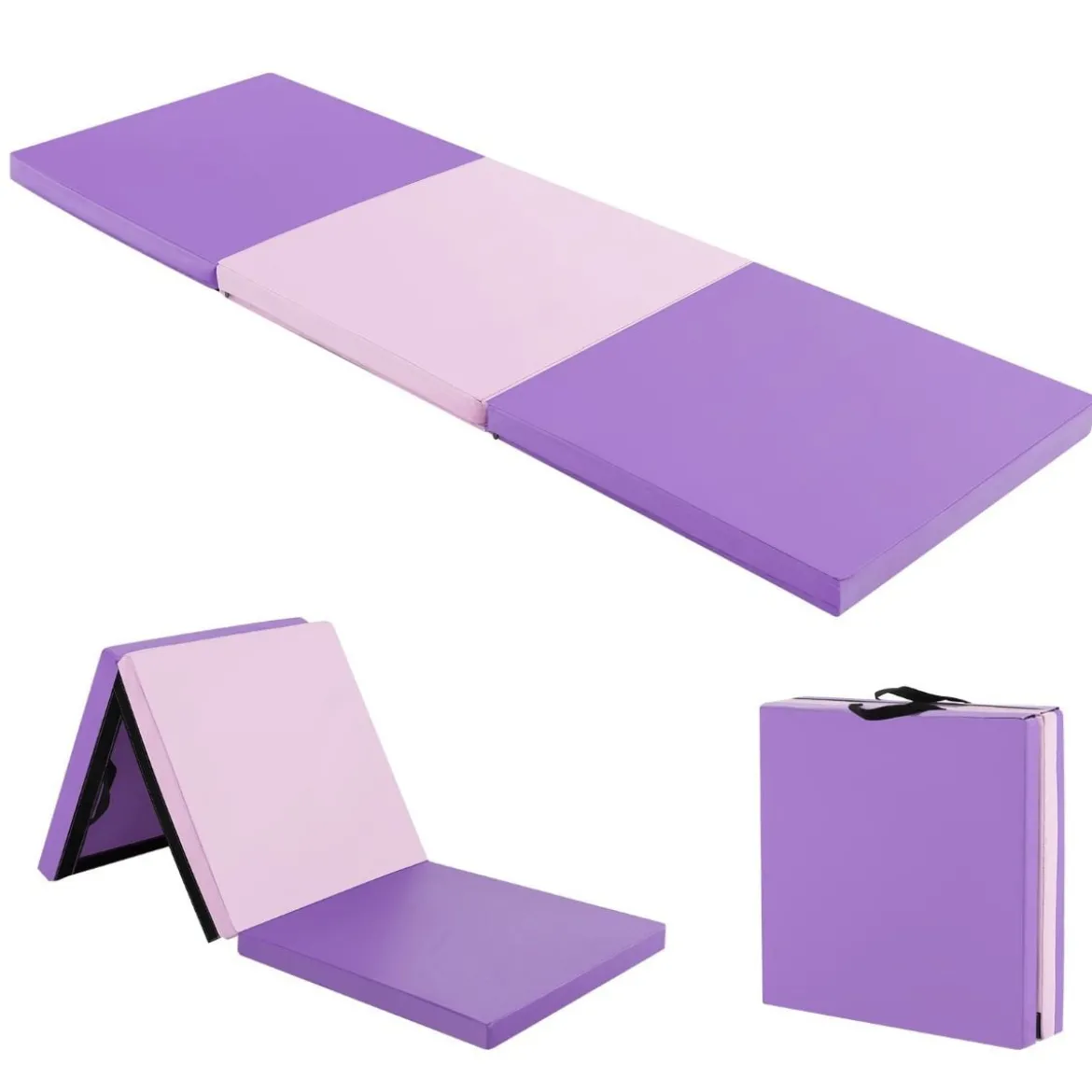 Klappbare Weichbodenmatte mit 2 Griffen Rutschfeste Gymnastikmatte 180 x 60 x 5 cm