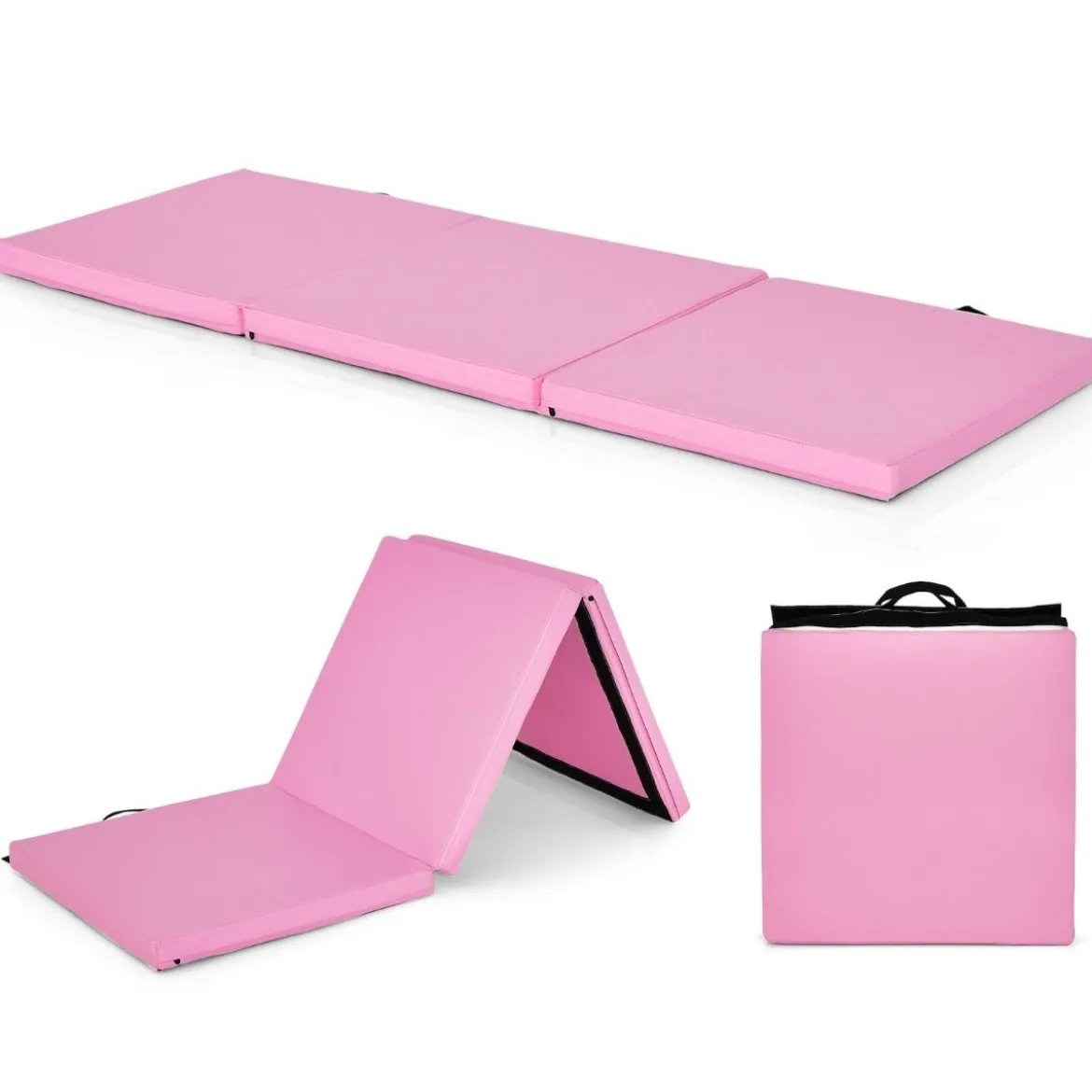 Klappbare Weichbodenmatte mit 2 Griffen Rutschfeste Gymnastikmatte 180 x 60 x 5 cm