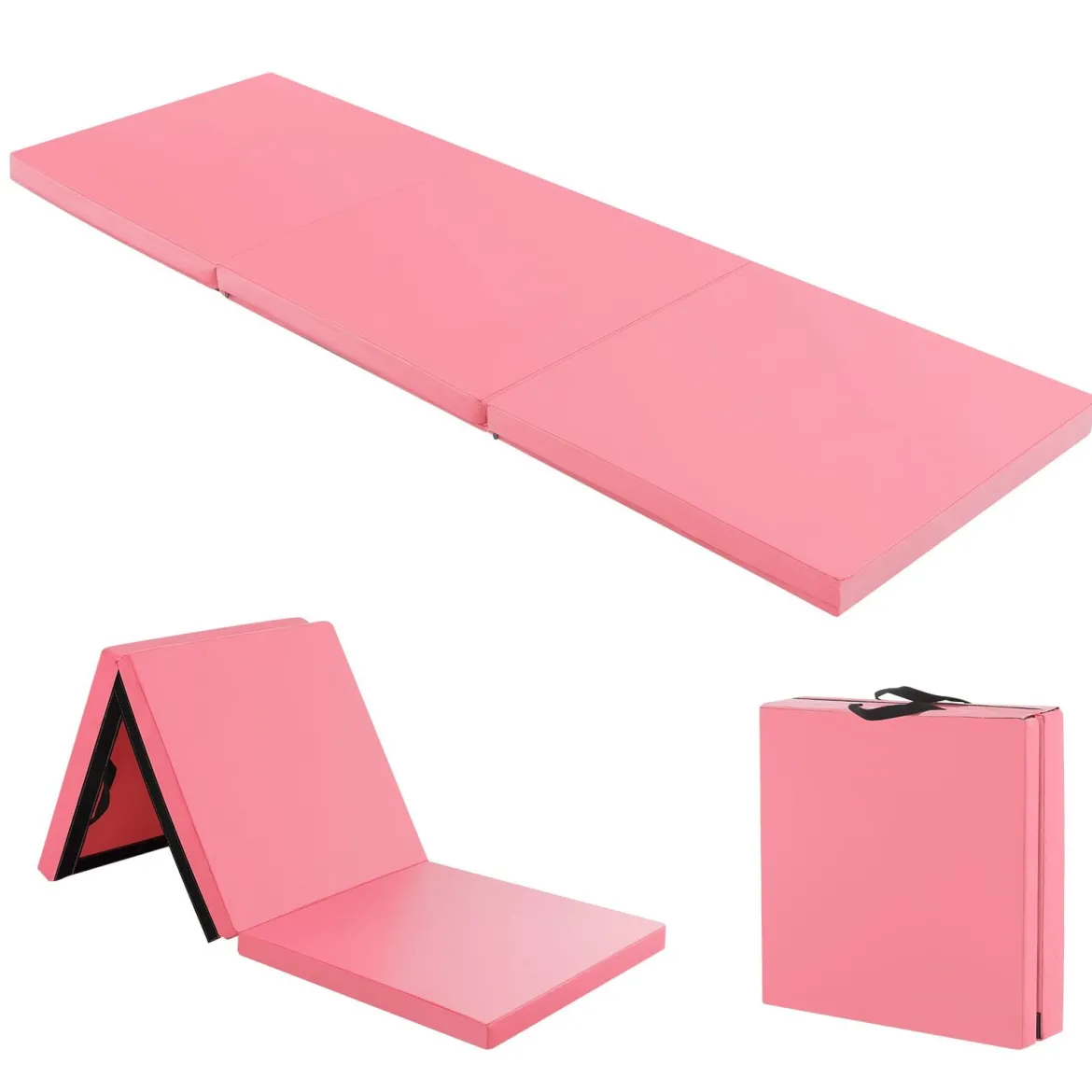 Klappbare Weichbodenmatte mit 2 Griffen Rutschfeste Gymnastikmatte 180 x 60 x 5 cm