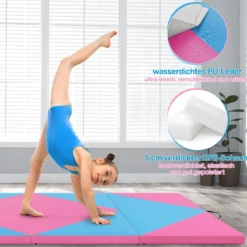 Klappbare Weichbodenmatte Tragbar Gymnastikmatte Yogamatte 240 x 117 x 5 cm