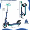 Klappbar Roller Scooter mit 2 Leuchtenden Rädern & Ständer Höhenverstellbar Tretroller Grün