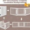 klappbar 3-teiliges Absperrgitter Hunde mit Tor aus Kiefernholz für Türen / Treppen 61cm hoch Weiß