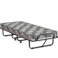 Klappbett mit Matratze Trag- und Rollbares Gästebett 190 x 80 x 33 cm hergestellt in Italien Herkunft: Italien