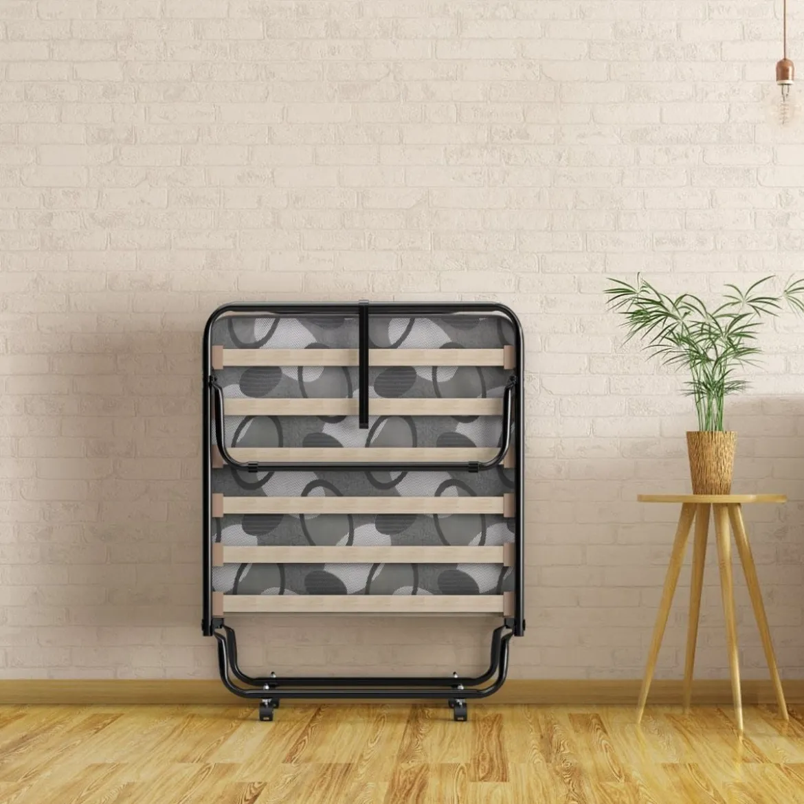 Klappbett mit Matratze Trag- und Rollbares Gästebett 190 x 80 x 33 cm hergestellt in Italien Herkunft: Italien
