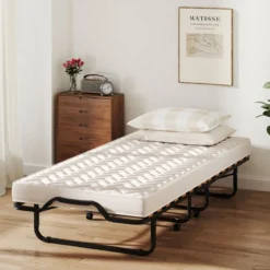 Klappbett 80x200 Cm Memory Foam Matratze Rollen Für Gäste Italien Schwarz