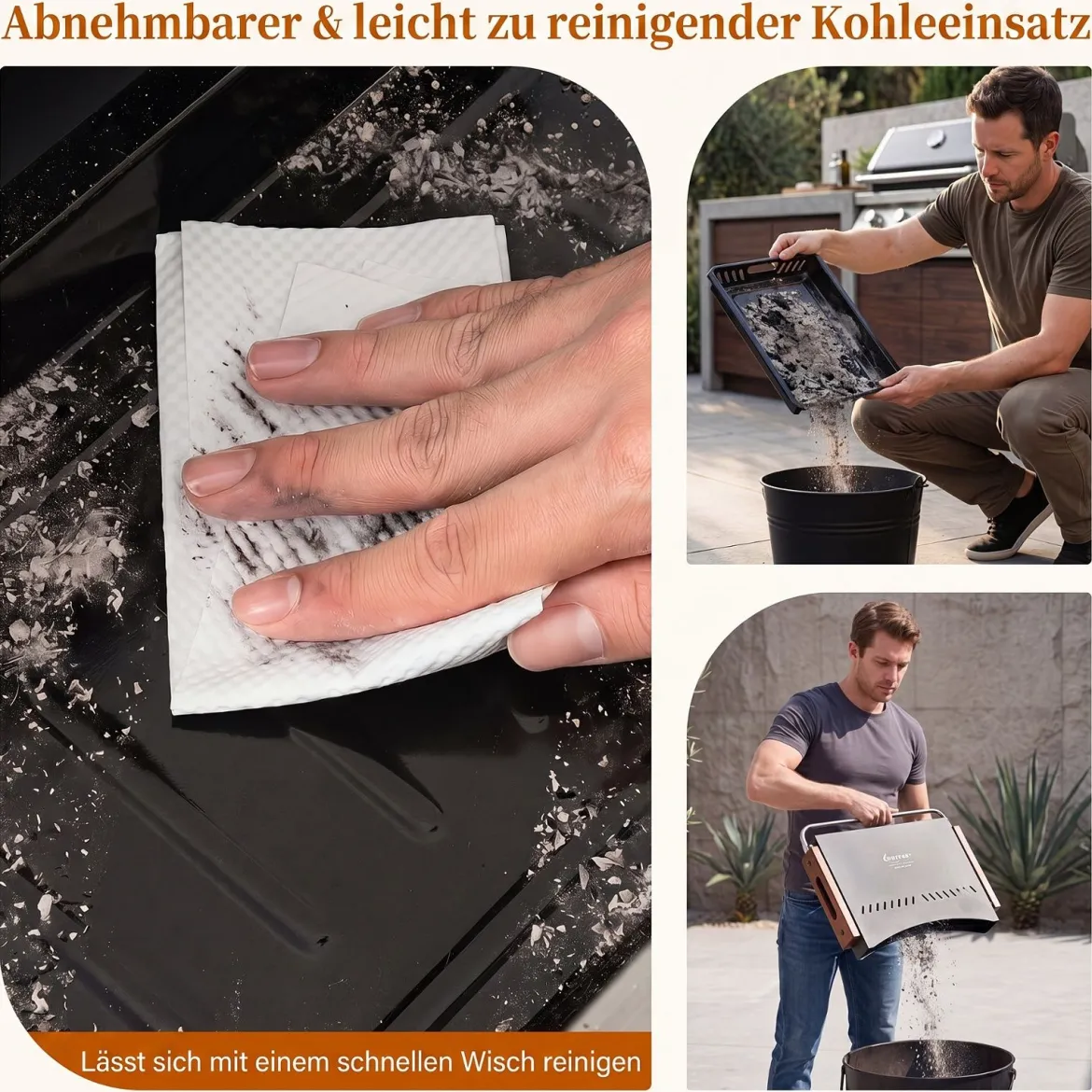 Klappgrill Outdoor Tragbarer Holzkohlegrill Camping Grill aus Metall 50,5 x 33,5 x 33,5 cm