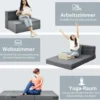 Klappmatratze mit Kissen aus Schaumstoff 15cm dick Schlafsofa mit Waschbarem Bezug 190 x 100 x 15 cm Grau
