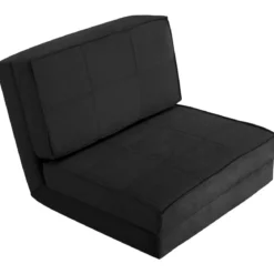 Klappsofa 3-Fach Umklappbares Schlafsofa mit 5Rückenlehnenpositionen Schwarz