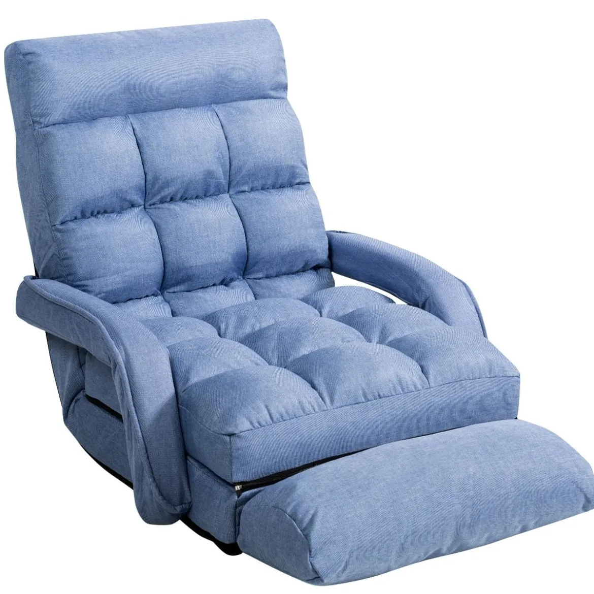 Klappsofa Schlafsofa Bodenstuhlsofa Liegebett verstellbar mit Armlehnen & Kissen Blau
