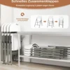 Klappstühle 4er Set Gaststühle mit Metallrahmen und Tragegriff für Partys Weiß