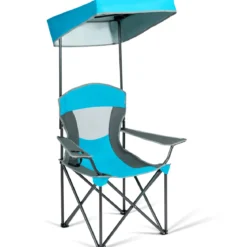 Klappstühle mit Sonnenschirm Outdoor-Stuhl mit Sonnendach 90 x 72 x 150 cm Blau