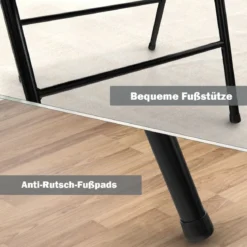 4 Klappstühle tragbare Metallstühle mit gepolstertem Sitz gepolsterte Stühle für Zuhause Beige/Grau