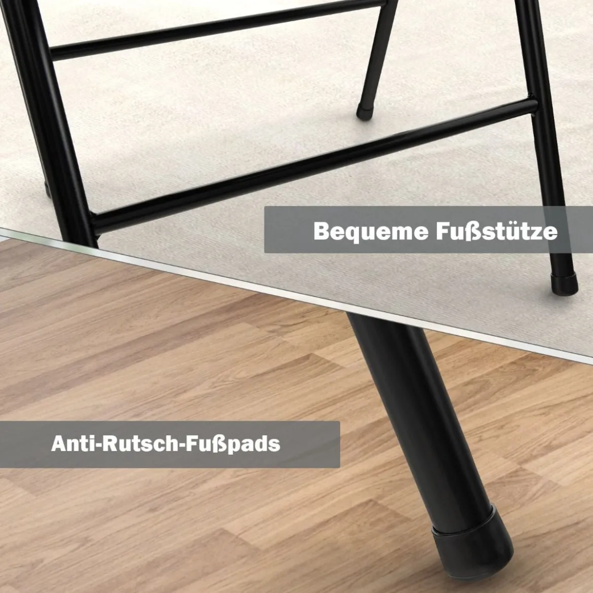 4 Klappstühle tragbare Metallstühle mit gepolstertem Sitz gepolsterte Stühle für Zuhause Beige/Grau