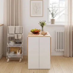 Klapptisch Rund Balkontisch Klappbarer Gartentisch für 4 bis 7 Personen 163 x 80 x 75 cm Weiß