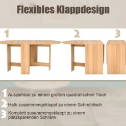 Klapptisch Rund Balkontisch Klappbarer Gartentisch Natur