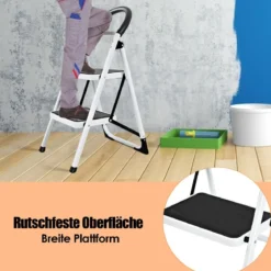 Klapptritt Haushaltsleiter Trittleiter Stehleiter Stufenleiter 2 Stufen 150KG