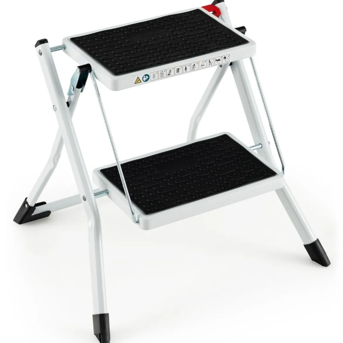 Klapptritt mit 2 Stufen Trittleiter Klappbar 20 cm Breit bis 150 kg Belastbar