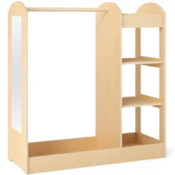 Kleidergarderobe für Kinder Kostümgarderobe für Kinder mit Spiegel 93,5 x 38 x 100 cm Natur