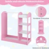 Kleidergarderobe Kostümgarderobe für Kinder mit Spiegel 93,5 x 38 x 100 cm Rosa