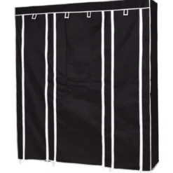 Kleiderschrank Textilschrank Garderobenschrank Stoffschrank mit Kleiderstange 150x46x179cm