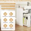 Kleiner Badezimmerschrank 4-stufiger schmaler Aufbewahrungsschrank mit ausziehbaren Schubladen Weiß