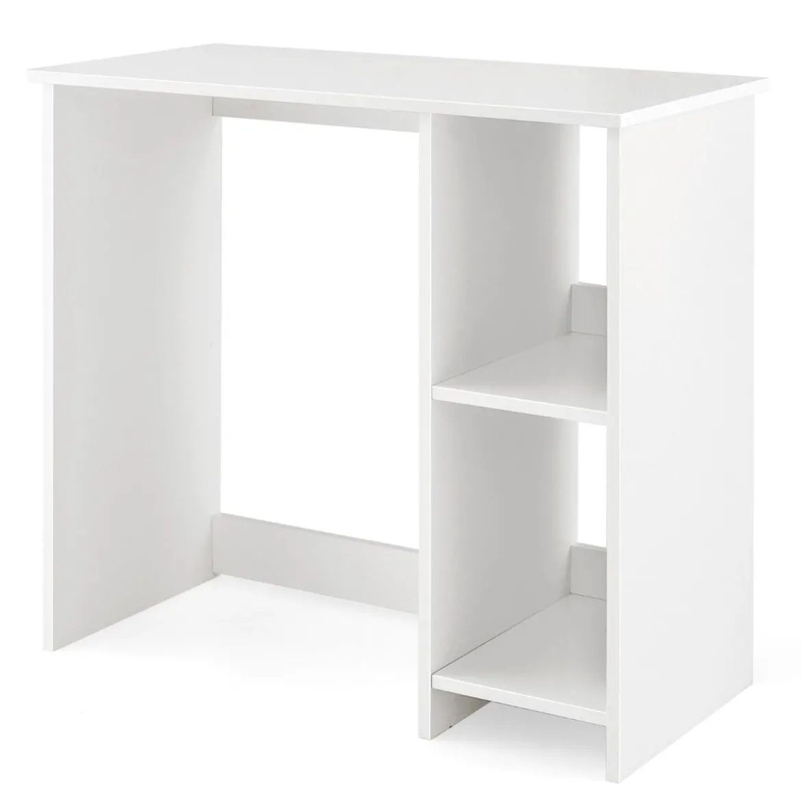 Kleiner Schreibtisch mit 2 Fächern Computertisch Bürotisch PC-Tisch 80 x 40 x 74 cm Weiß/Braun/Natur/Schwarz